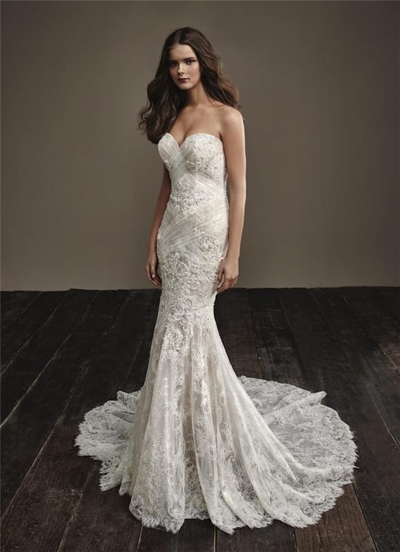 Graži moderni vestuvinė suknelė originali spalvinga vestuvinė suknelė arba su spalvų detalėmis