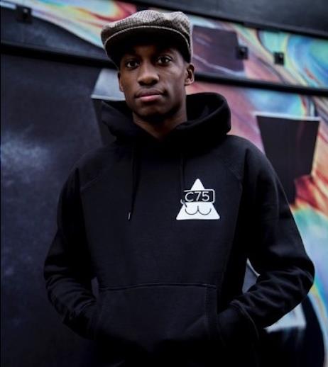 club hoodie 75 paris črna c75 oblačila francija