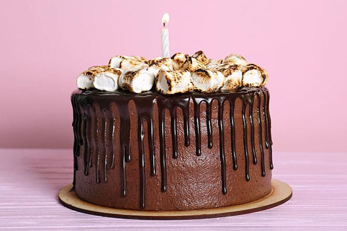 Torta za otroke 2 -letna rojstnodnevna torta organska hitra torta čudovita torta z marshmallowom in temno čokolado