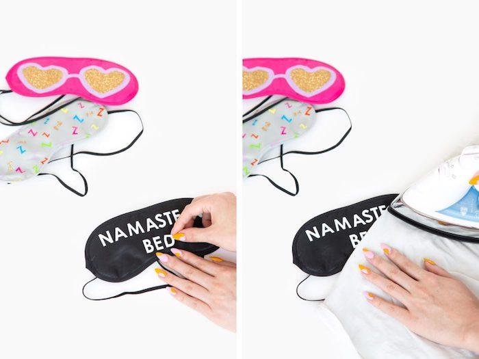 Pensierini carini, maschera per dormire, maschera occhi con scritta