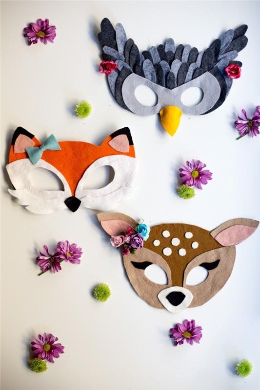 yetişkinler ve çocuklar için manuel aktivite, hayvan tasarımı ile parti maskesi yapma