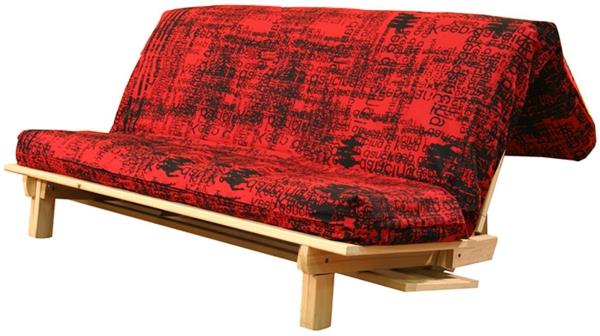 raudonos ir juodos spalvos futono čiužinys