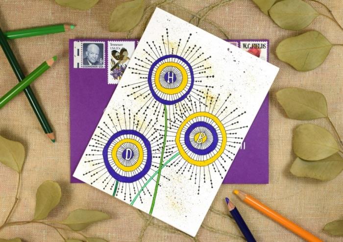 Biglietti auguri personalizzati çevrimiçi, cartolina con disegni, disegni di fiori