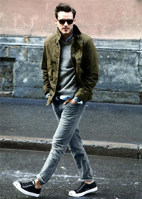 vyriško stiliaus, kaip dėvėti išblukusius džinsinius džinsus