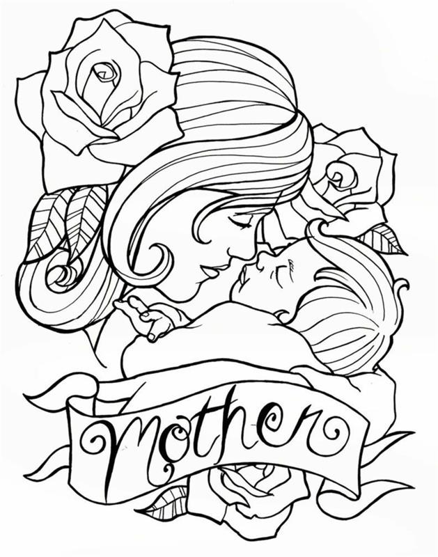 Motinos dienos atvaizdai, piešimo idėjos tatuiruotėms, reprodukcijos piešimas ir dažymas su Motinos diena