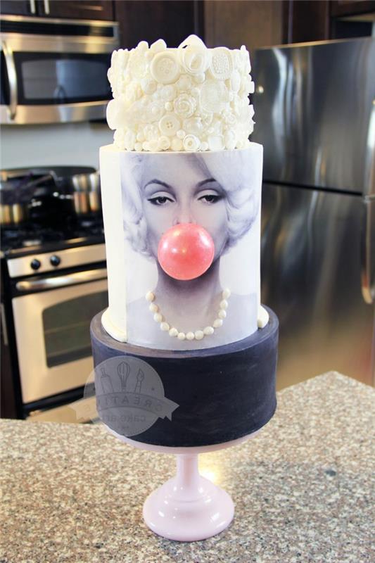 Marilyn Monroe Basit Doğum Günü Pastaları Çizimi, Güzel Doğum Günü Pastaları Resmi