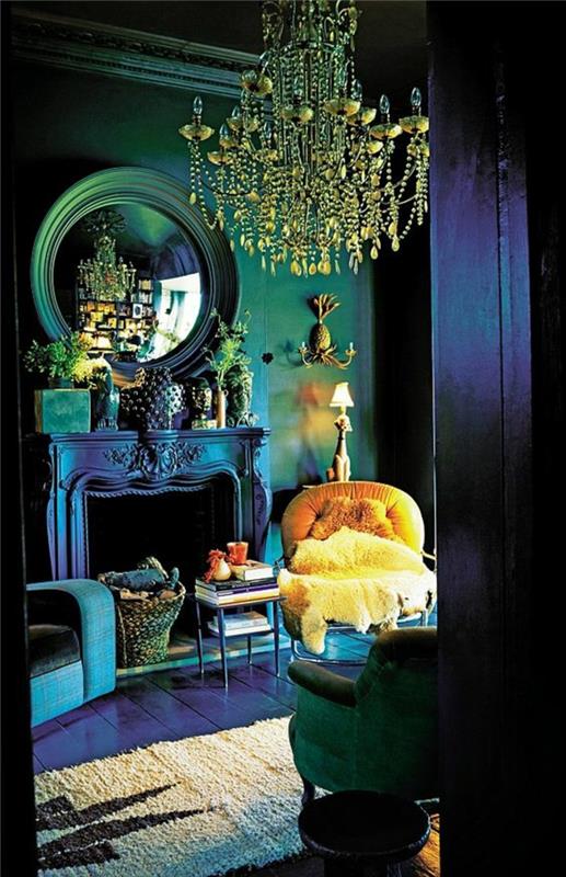 barok mobilya cadı ayna avize kolye dekoratif objeler ile barok şömine