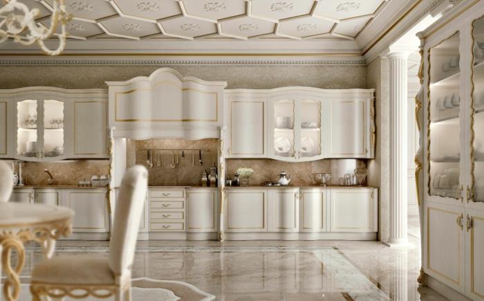 očarljivo pohištvo, baročna dekoracija, marmorna tla, marmorna hrbtna stran