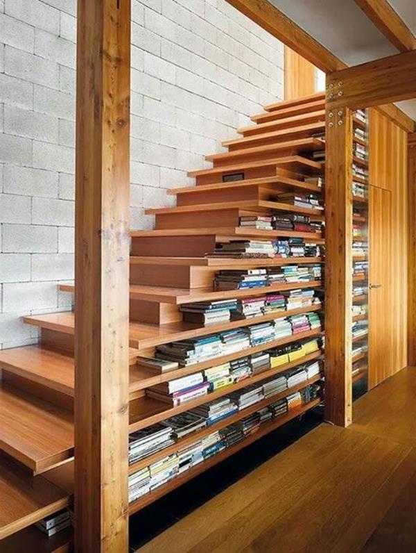 ahşap-merdiven-kitaplık-dolap