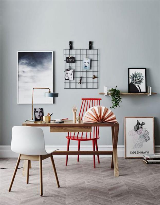 pisarniško-pohištveno-oblikovanje-skandinavski stol-in-majhna-lesena-miza