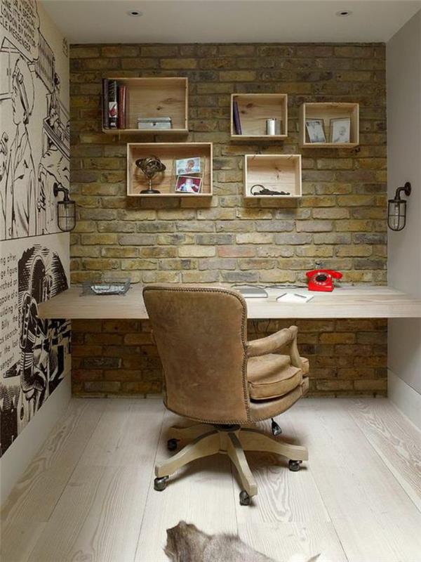 pisalno-pohištveno-pisarniški stol z oblikovanjem opečnih zidov