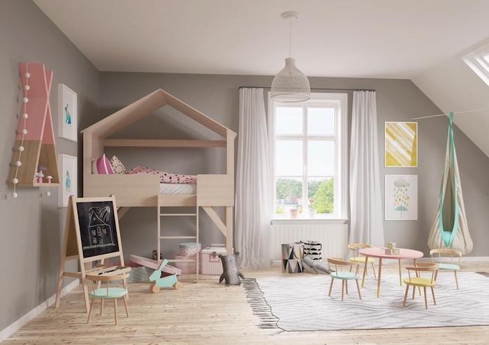 ikea çocuk mobilyası oyun odası çocuk oyun odası ahşap ev ikinci kat yatak harika bir fikir
