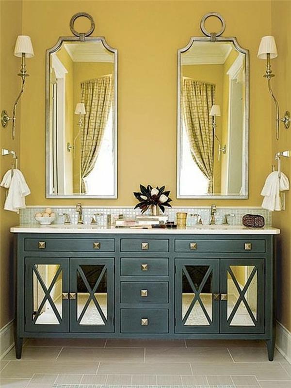 banyo-mobilya-yeşil-gri-sarı-duvar-aynalar