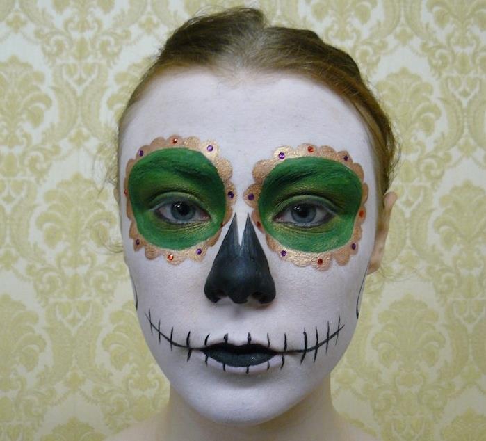 Makiažo skeletas vyras calavera meksikietiška kaukolė Meksika
