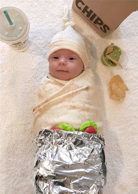 Borito kostum za noč čarovnic za dojenčka, preprost otroški kostum borito mehiška hrana