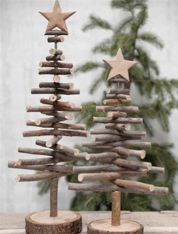 mini-Noel-ağacı-tasarımı-ahşap-şamandıra-kendin-yap-küçük-ahşap-dalları