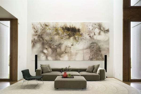 oturma odası için minimalist-tasarım-gri-ve-tazelik-duvar-sopa ile