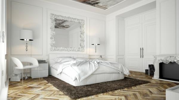 baroko veidrodis-baltame-miegamajame