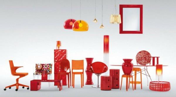 ogledalo-kartell-pohištvo-v-rdeči barvi