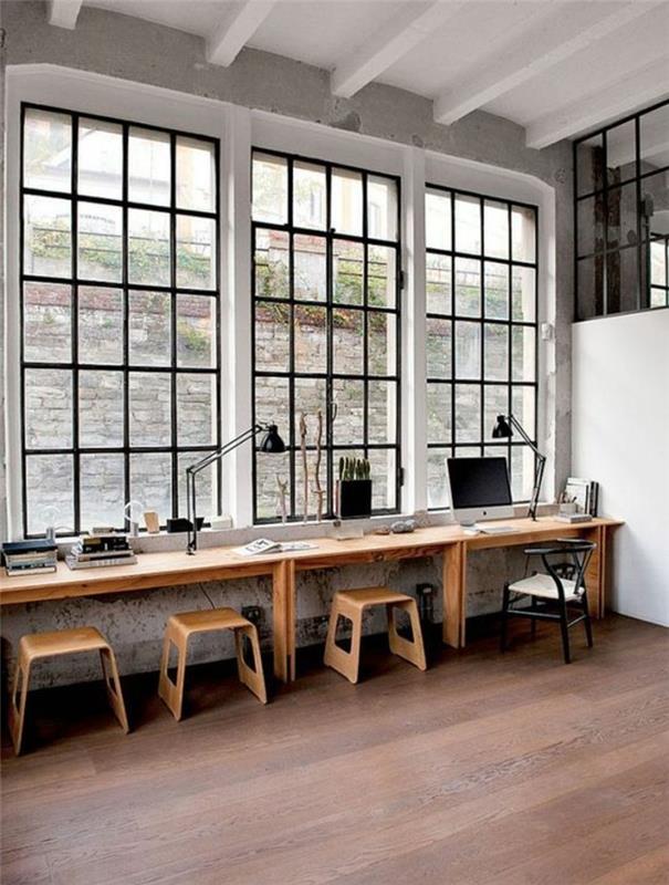 sodobno-pisarniško-pohištvo-dolge-lesene mize
