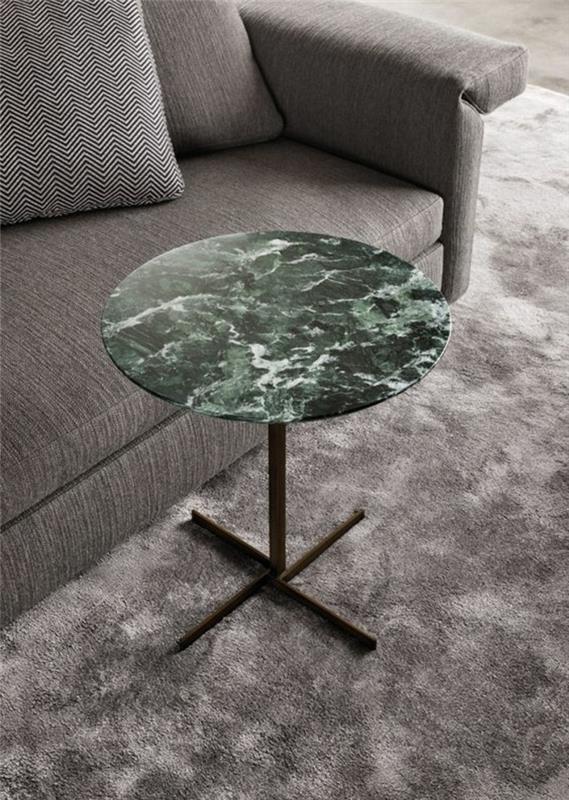 sodobno oblikovanje-pohištvo-mizica-stranska miza-v-zelenem-marmorju iz žil