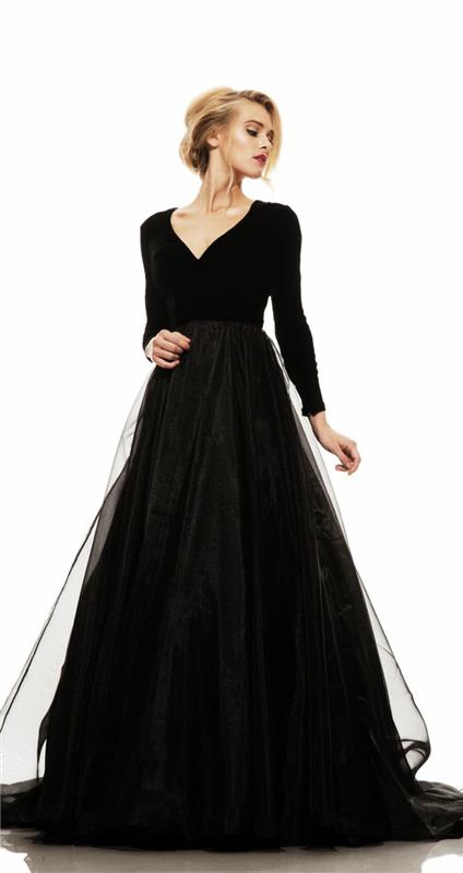 Praktične dolge večerne obleke obleke večerna elegantna moderna črna obleka lepa