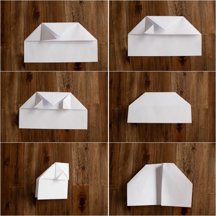 originalus origami lėktuvo modelis su vidutinio sunkumo važiuokle