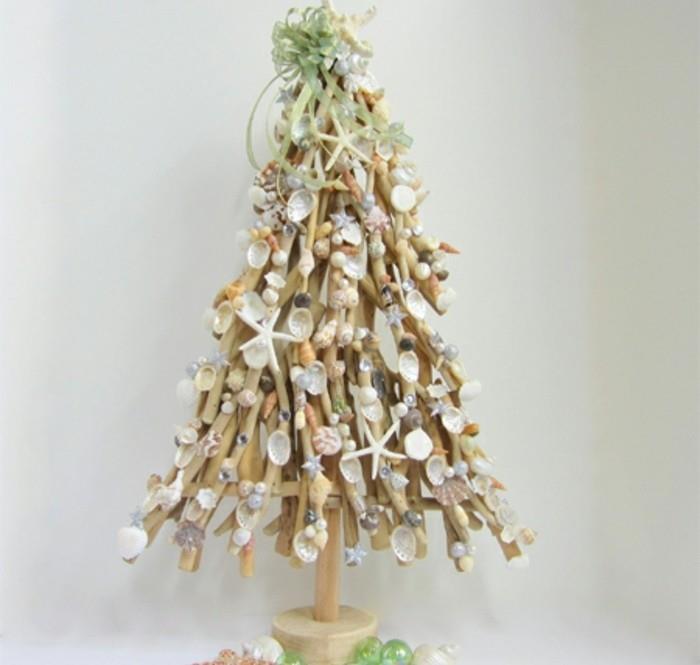 Noel ağacı modeli hafif ahşapta-Noel-döndürme-fantastik-deniz kenarı desenli-dekorasyon