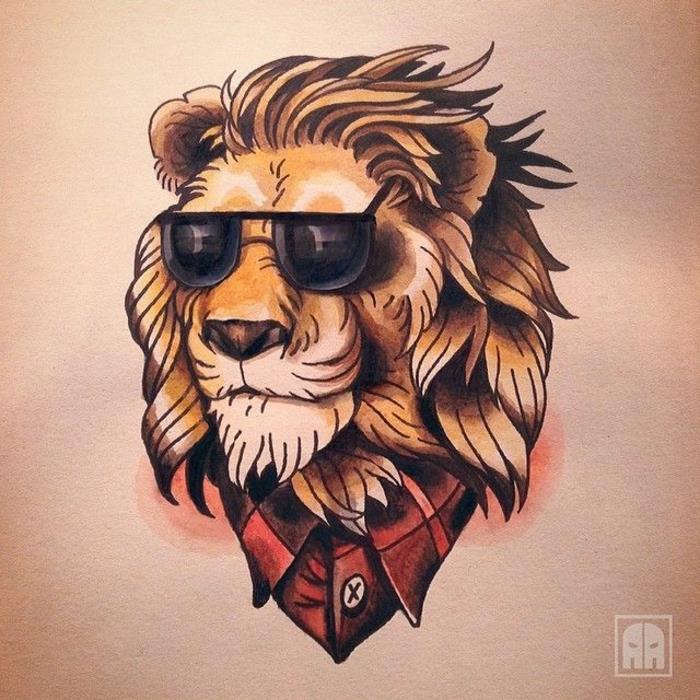 Aslan tasarımı mandala dövmesi aslan kafası dövme örneği dövme hipster aslan