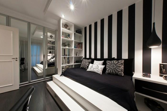 modern-siyah-beyaz-yatak odası fikirleri
