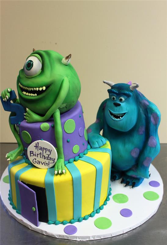 Canavar kişiselleştirilmiş doğum günü pastası, yetişkin veya çocuk doğum günü pastası, orijinal fikir