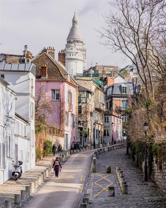 Pariška pokrajina čudovit Montmartre, francoska pokrajina, mestna pokrajina, urbana fotografija