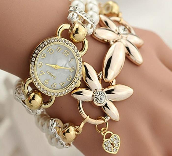 original-ženske-ure-zlato-rože-biseri-spremenjene velikosti