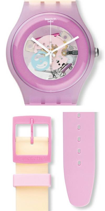 swatch-watch-transparentno-roza-zapiranje-različnih barv-spremenjena velikost