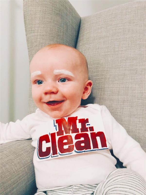 Monsieur Clean orijinal kostüm, bebek için eğlenceli cadılar bayramı kostümü