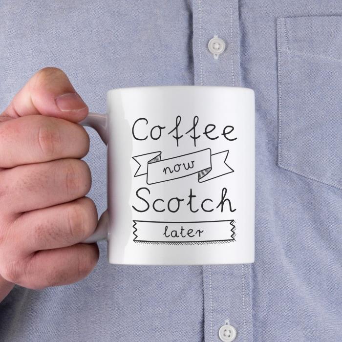 neįprasto vyro dovanos idėja, keraminis kavos puodelis su juokinga žinute gražiomis raidėmis