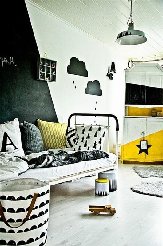 duvar-çocuk odası-çift renkli-beyaz-siyah-duvar-dekorasyon-çocuk odası