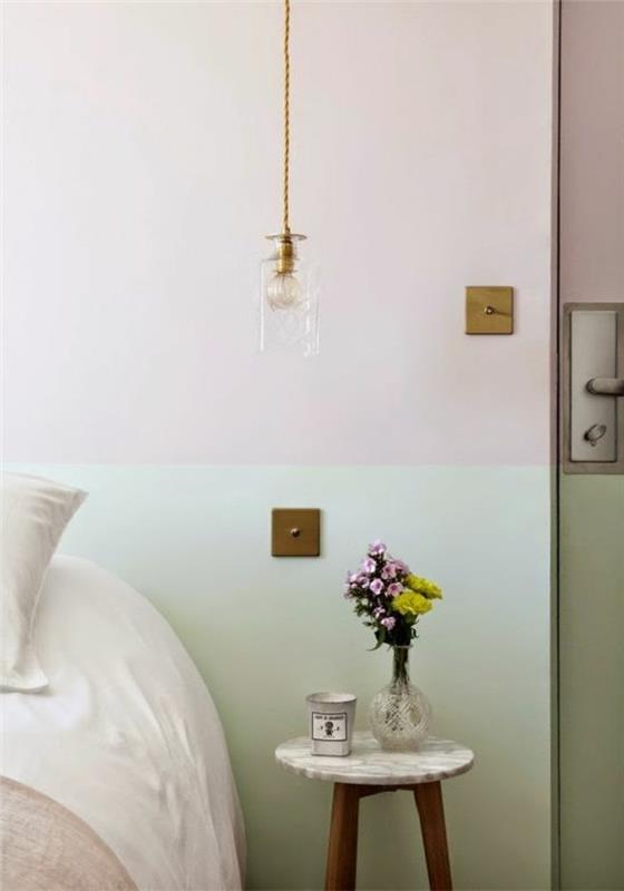çift ​​renkli duvar yatak odası duvar çift renkli boya