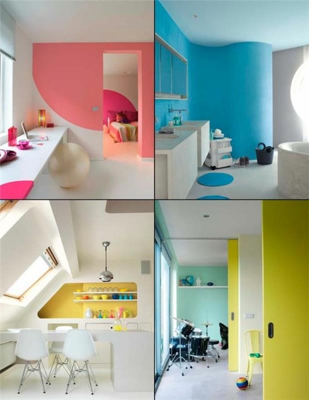 stena-dvojne barve-rumeno-bela-dnevna soba-ideja-v-fotografijah-barva-glicerol