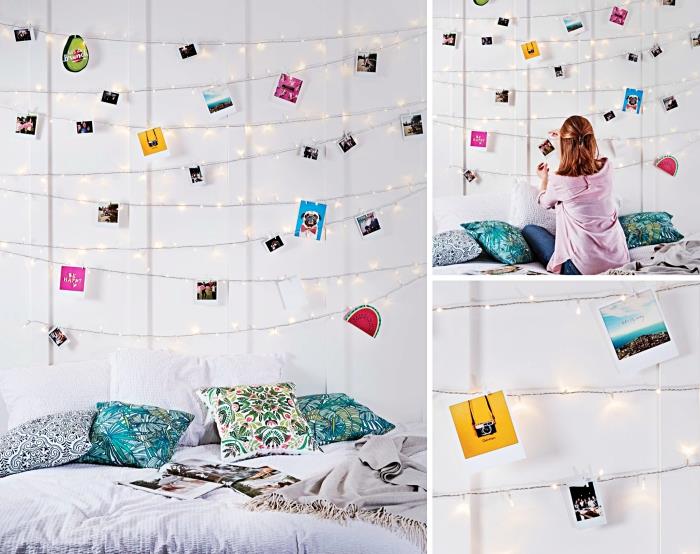 mükemmel bir genç kız yatak odası dekoru oluşturmak için fotoğraf ve resimlerle hafif çelenk