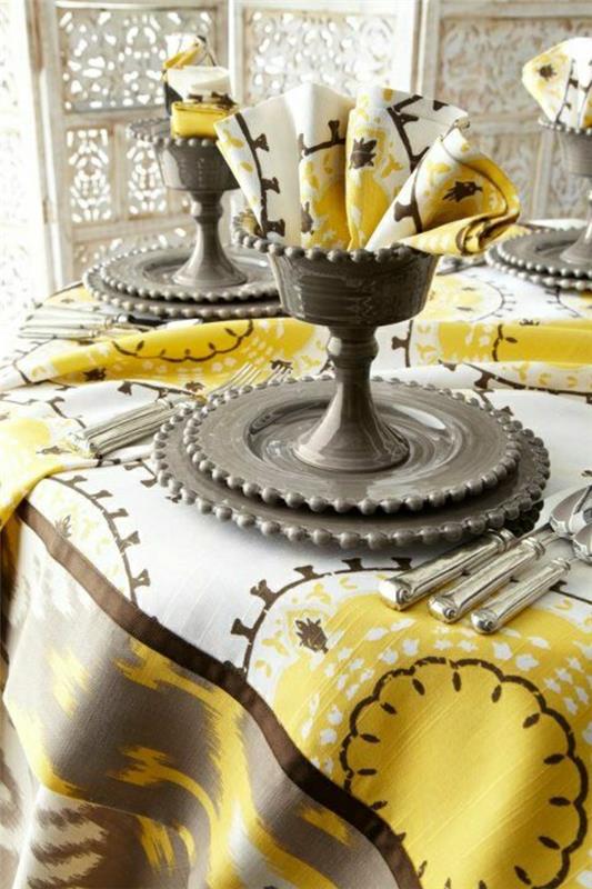 masa örtüsü-renkli-beyaz-sarı-gri-masa-set-zarif-fırsat
