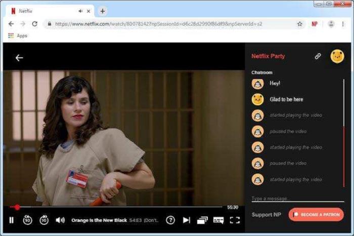 Razširitev za Google Chrome vam omogoča ogled in deljenje filma ali serije z drugimi, vsakega doma