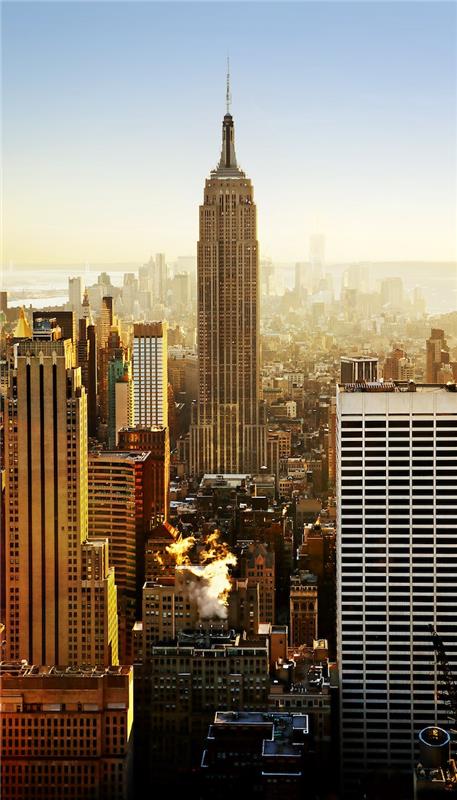 New York güzel manzara çizimi, kuzey amerika manzarası, gün batımı fotoğrafından nasıl çizilir