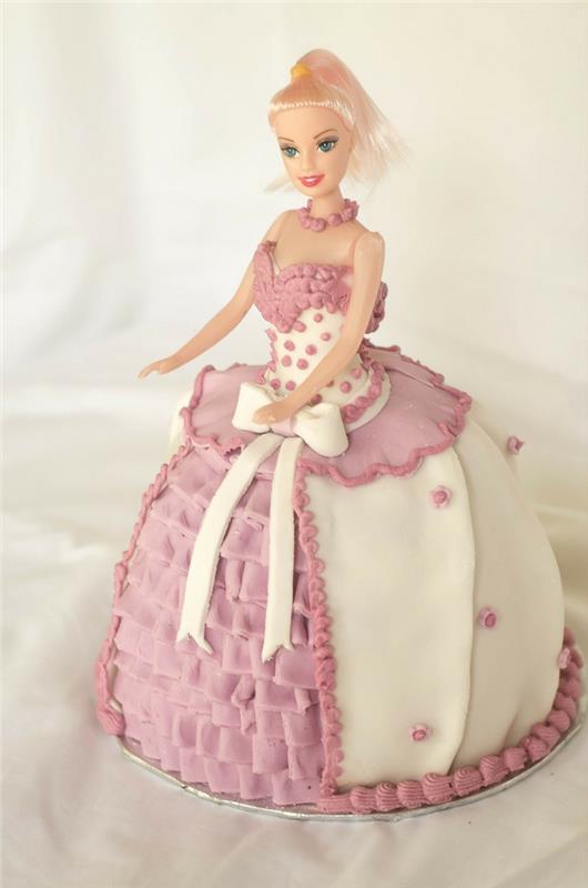 1 metų gimtadienio princesės pyrago viršelis princesės pyrago viršelio vaizdas Barbie lėlės pyragas