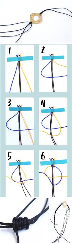 koraki za enostaven makrame vozel, korak za korakom pletenje makrameja za ustvarjanje zapestnice iz bombažnih niti