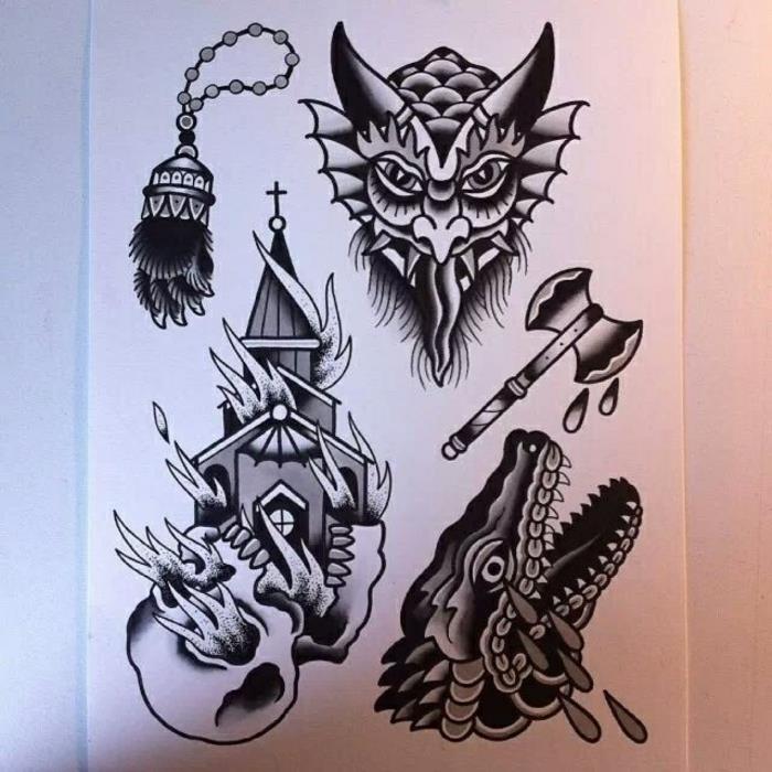 Šizmatiška norvegų simbolio tatuiruotė, reiškianti stiprybės tatuiruotę