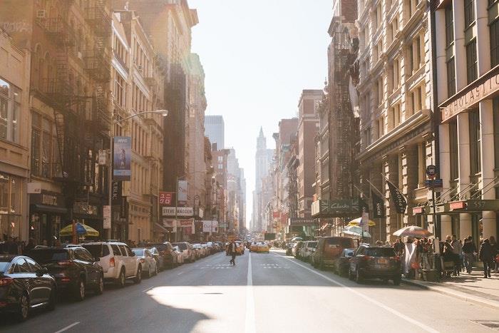 New York Broadway street landscape ozadje, čudovita mestna pokrajina, slika za prenos