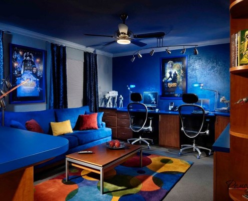 Sala de estar en azul