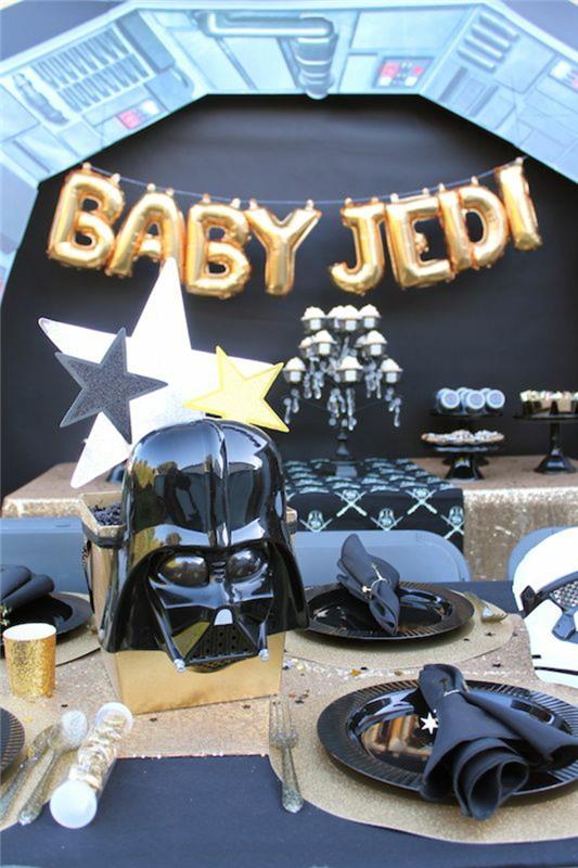 organizirajte geek baby shower na temo vojn zvezd, izviren dekor geek