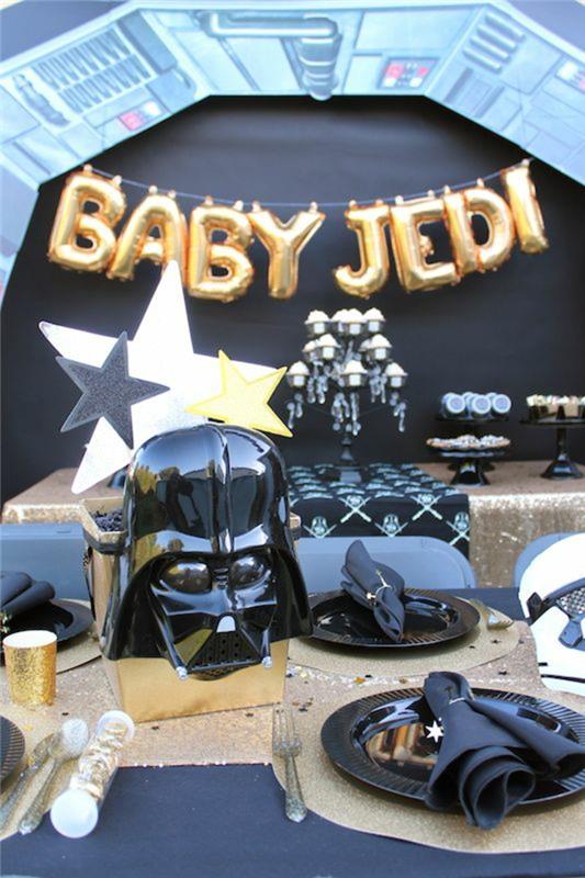 organizirajte geek baby shower na temo vojn zvezd, izviren dekor geek